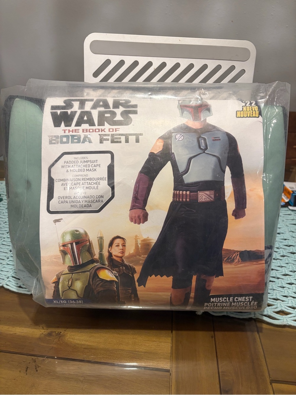 Star Wars Boba Fett - Adult XL  Halloween Costume w/ Mask  & Muscle Chest NWT